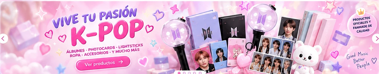 Vive tu pasión K-pop, álbumes, photocards, lightsticks y accesorios